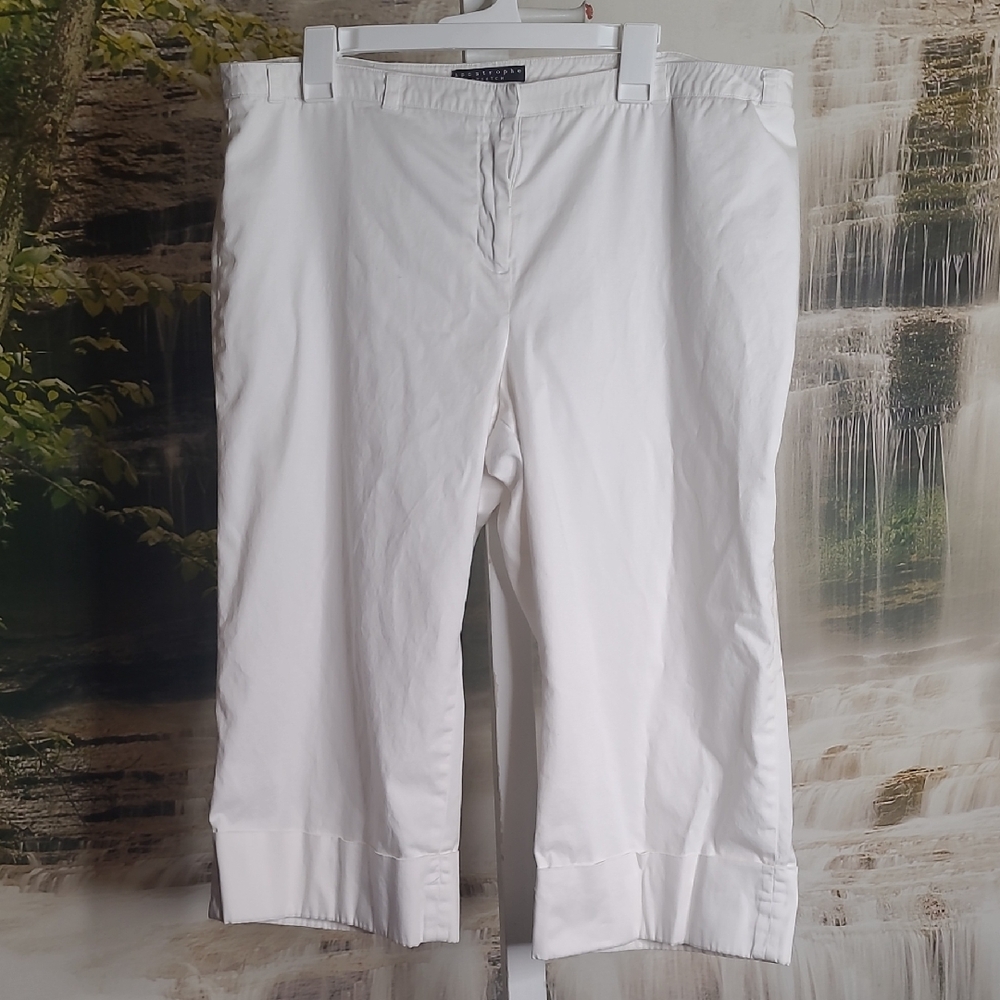 Apostrophe Womens 16 White Cropped Capri Pants